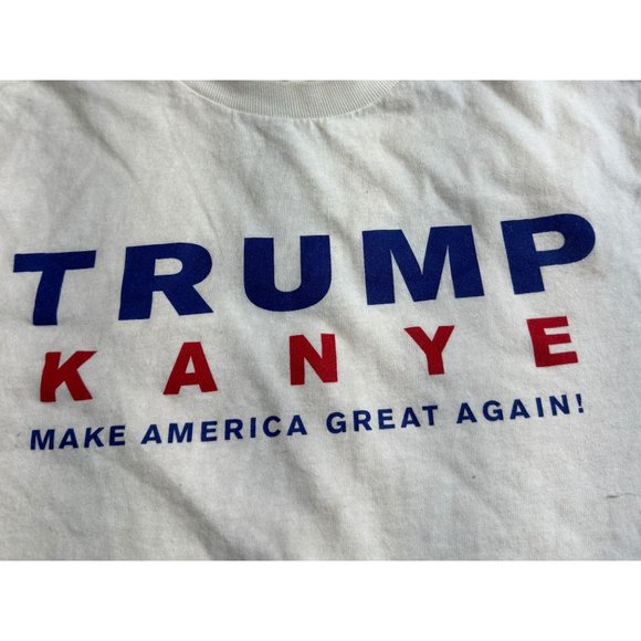 Vintage Donald Trump Kanye West White Shirt Make America Great Again Top - Picture 2 of 2